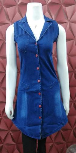 Denim Collar Neck Kurti