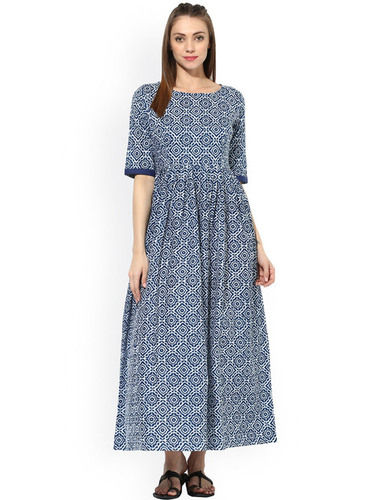 Blue Ladies Casual Maxi Dress