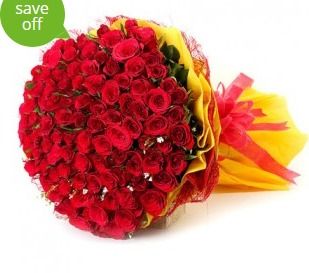 100 Red Roses Bunch Flower Bouquet