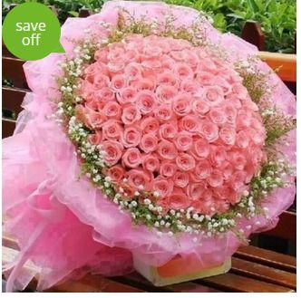 Moisture Proof 50 Pink Roses Bunch - Flower Bouquet