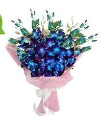 Blue Orchid Bunch Flower Bouquet