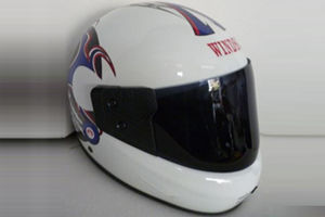 White Full Face Riding Helmet With Black Glass