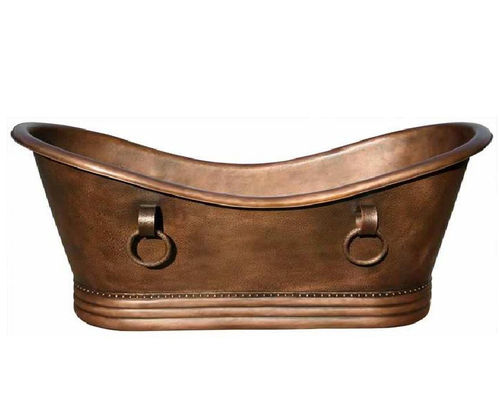 Oval Hammered Antique Copper Bath Tub