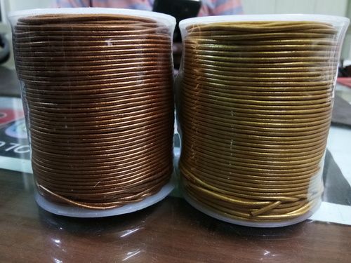 Metallic Copper Metallice Round Leather Cords