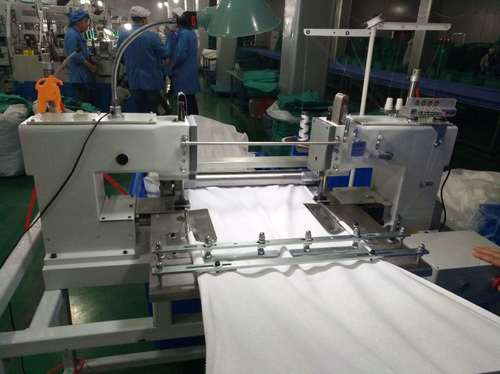 straight sewing machine for towel and operation towel