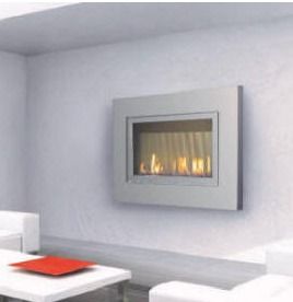 Flatfire With Silver Gray Steel Frame Gas Fireplace