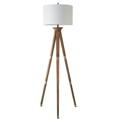 Wooden Tripod Floor Lamp