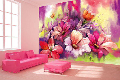 Floral Wallpaper With Fine Art Watercolor Painted By Walls & Murals