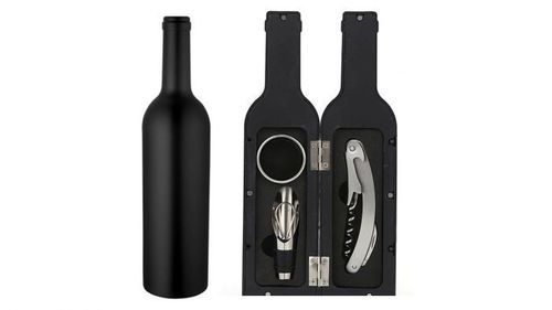 Small Bottle Shaped 3 Piece Wine Gift Set