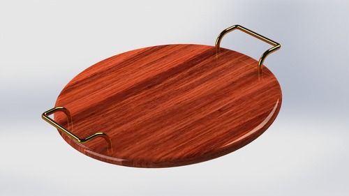 Decorative Wooden Tray With Metal