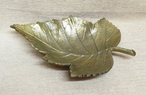 Grape Leaf Serving Dish in Brass Antique Finish