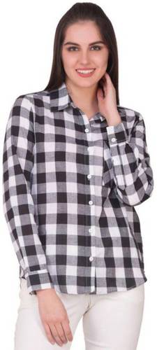 White Cotton Check Shirt