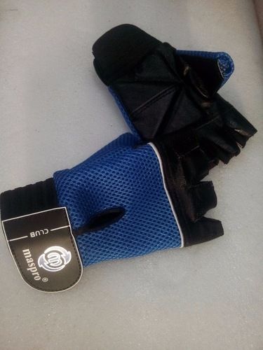 Blue Nylon Gym Gloves