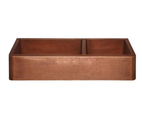 Brown Hammered Antique Copper Double Bowl Kitchen Sink