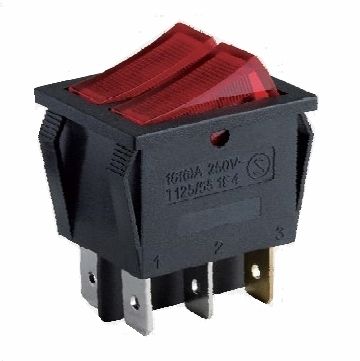 Double Pole Single Throw Illuminated Rocker Switch T125