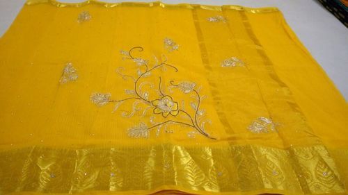 Designer Kota Checks Embroidery Sarees