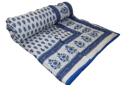 100% Cotton Double Bed Size Jaipuri Printed Quilts