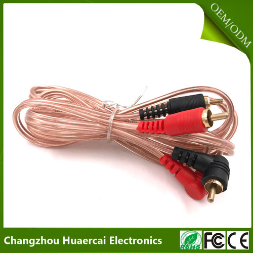 Super Flexible 2 Rca To 2 Angled Rca Audio Cable By Changzhou Huaercai Electronics Co.,Ltd.