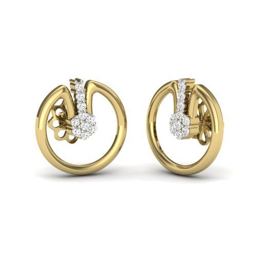 Designer Round Diamond Stud Earring For Woman Diamond Carat Weight: 0.11 Carat Approx Carat