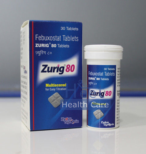 Zurig 80 Febuxostat Tablet Generic Drugs