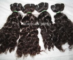 Natural Color Machine Wefted Curly Hair