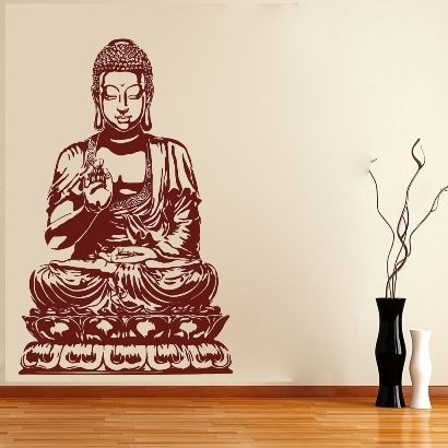 Buddha sitting on Lotus wall decal