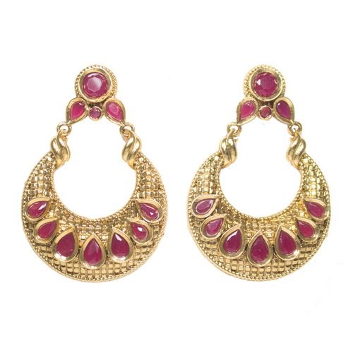 Yellow Gold Handmade Ear Rings For Girl