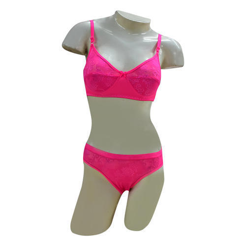Women Plain Pink Color Bra And Panties With Anti Wrinkle Fabric Size: Comes  In Various Sizes at Best Price in Kolkata