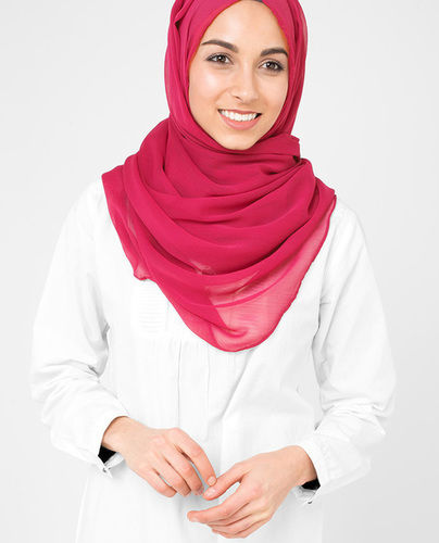 Virtual Pink Poly Chiffon Scarf