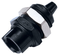 1/8 Hose Barb Non-Valved Panel Mount SMC Coupling - SMFPM02BLK