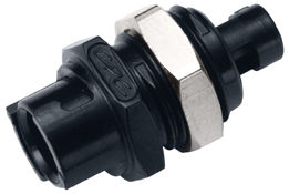 3mm Hose Barb Valved Panel Mount Smc Coupling - Smfpmdm3blk