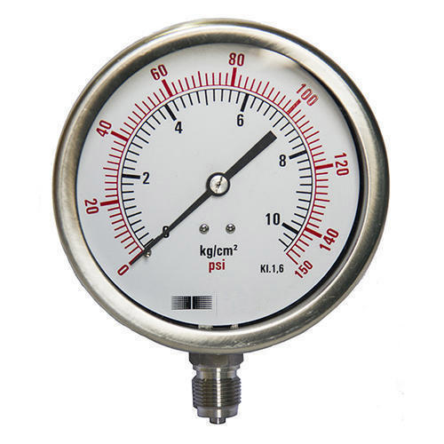 Diaphragm Gauge - Stainless Steel, Round Analog Display, Silver Color | Fast Reading, Rust Proof, Accurate Measurement, Easy To Fit