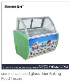 commercial used glass door baking food freezer