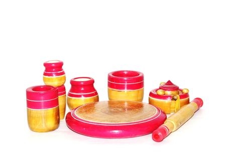 Multi Wooden Kitchen Set Toy For Kids 9 Pieces