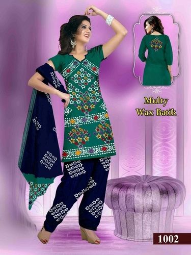 Multi Wax Batik Cotton Ladies Salwar Suit