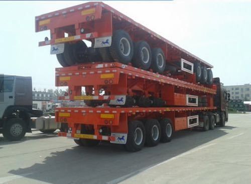 Sinotruk 3 Axles 40Ft 50 Tons Flat Bed Trailer Length: 12500 Millimeter (Mm)