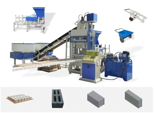 Fully Automatic Fly Ash Brick Machine - Maximum Pressure 150 Ton, Electric Power 28 HP, Produces 17,000 Bricks/8 Hr, Ideal for Fly Ash & Paver Block Production - Includes Two Rollers Pan-Mixer, Fully Sensor Type Operation, Versatile Trolley and Tool Box