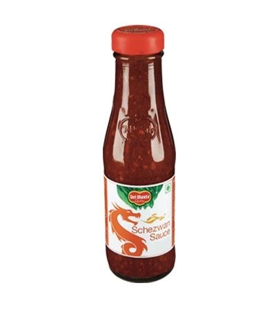 Del Monte Schezwan Sauce - 190g Glass Bottle, Ideal for Noodles, Spring Rolls, Dimsums & Momos Dip