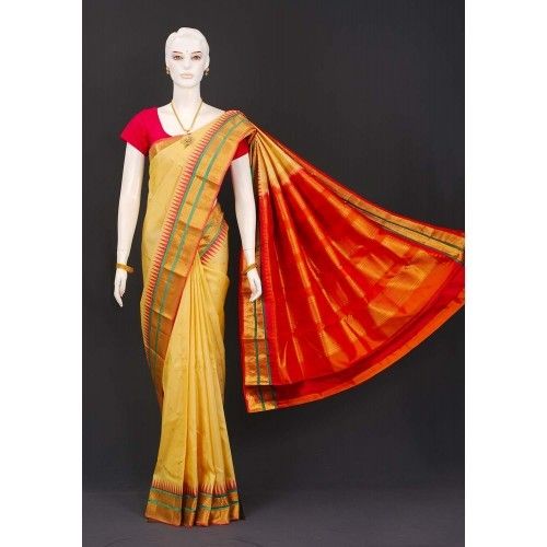 Beige Kanjivaram Silk Saree Application: For Industrial Use