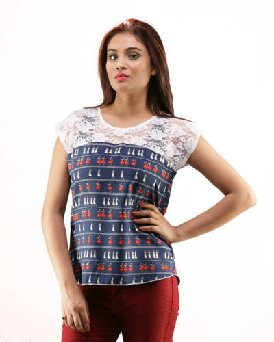 Ladies Half Sleeves Printed Top