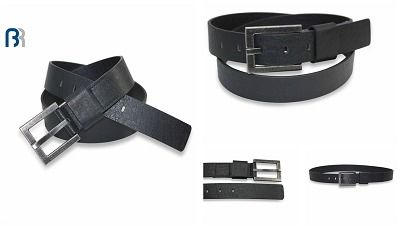 Mens Buckle Logo Stamped Pu Belt