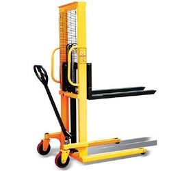 Grey & Orange Industrial Hydraulic Manual Stacker