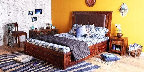 Handcrafted King Bed with Storage