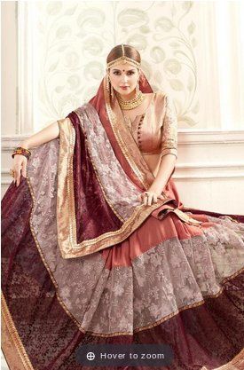 Beguiling Brown Color Festive Wear Designer Saree