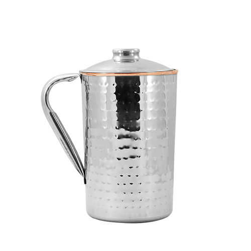 Indian Craftio Pure Copper - Stainless Steel Hammered Water Jugs