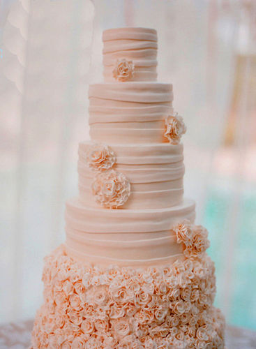 5 Tier Wedding Rose Cake