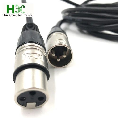 Low Noise Black 5m Length 3 Pin XLR Male Female Microphone Audio Cable