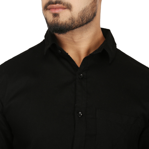 Mens Plain Shirts - Cotton Linen, Full Sleeves, Plain Design | Skin Friendly Fabric, Fine Stitching, Safe Packing Material