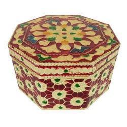 Octagonal Shaped Meenakari Decorative Box