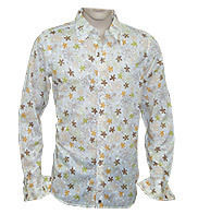 Cotton Embroidered Base Mens Shirts With Floral Print